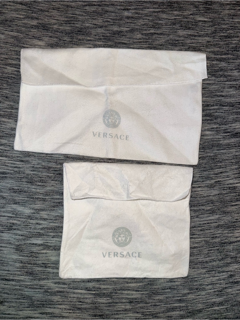 Versace White Dust Bags with Medusa Print - Pair